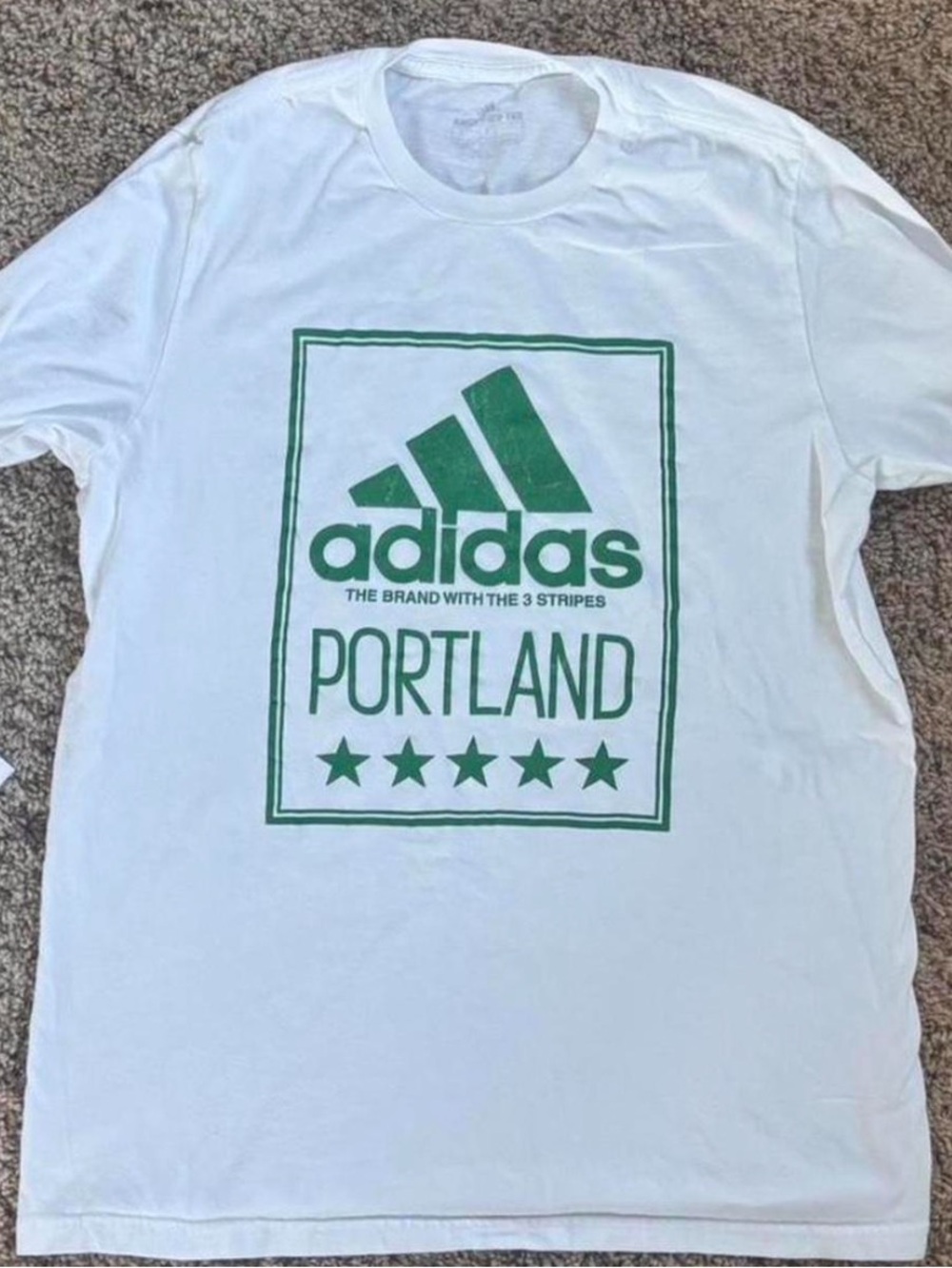 Adidas Portland White Tee with Green Logo
